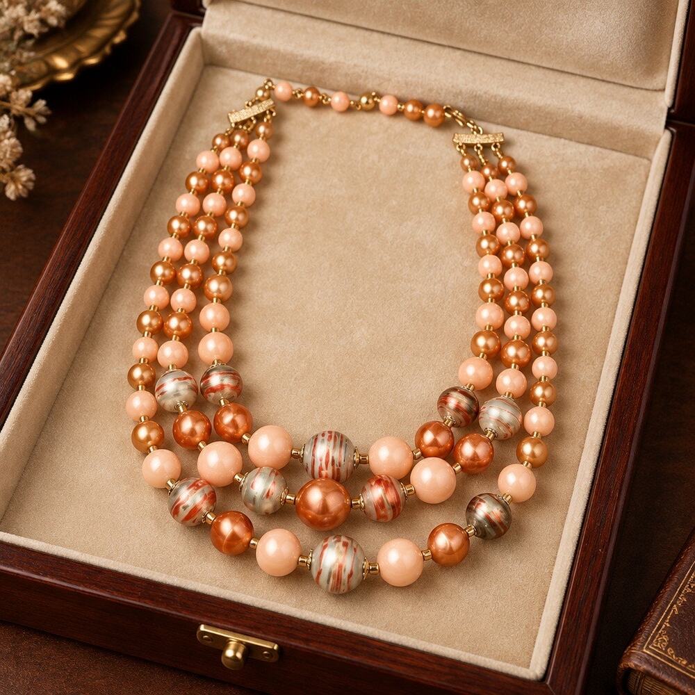 1950s Vintage Venetian Marble Statement Collar
